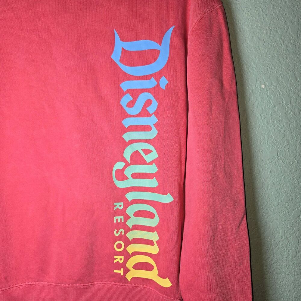 Disney Parks Crewneck Sweatshirt Womens S Pink Disneyland Vertical Logo Theme - Picture 4 of 10